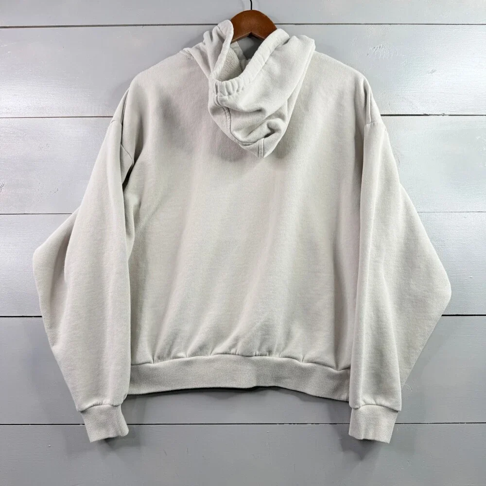 Alo Yoga Accolade Hoodie Sweatshirt Unisex Medium Cream Chrome Logo